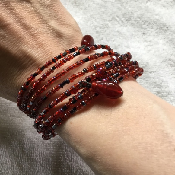 Glass bead wrap bracelet - Picture 4 of 4